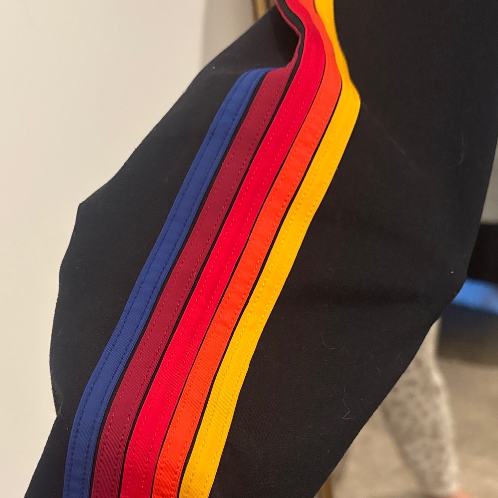 Aviator Nation Black Leggings with Bold Stripes - Picture 2 of 6